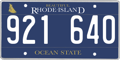 RI license plate 921640