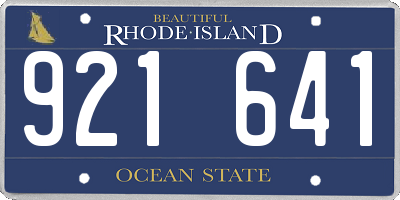 RI license plate 921641
