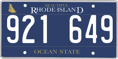 RI license plate 921649