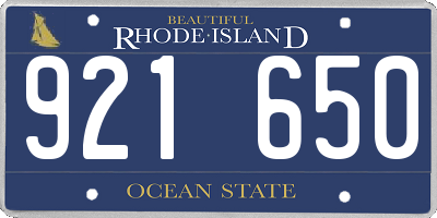 RI license plate 921650