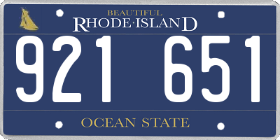 RI license plate 921651