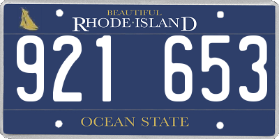 RI license plate 921653