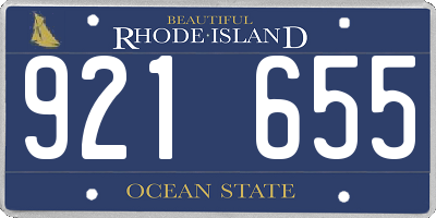 RI license plate 921655