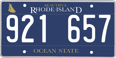 RI license plate 921657