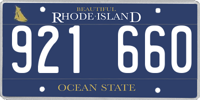 RI license plate 921660