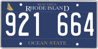 RI license plate 921664