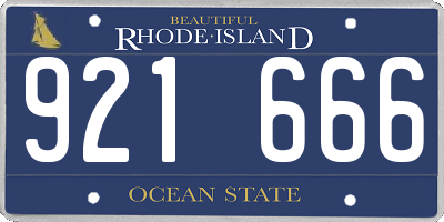 RI license plate 921666