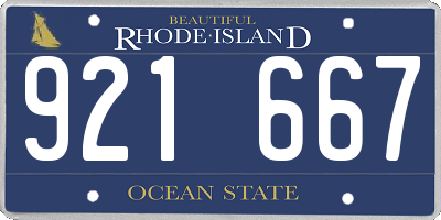 RI license plate 921667