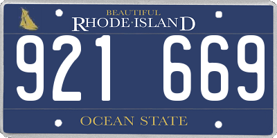 RI license plate 921669