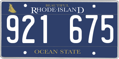RI license plate 921675