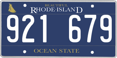 RI license plate 921679