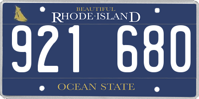 RI license plate 921680