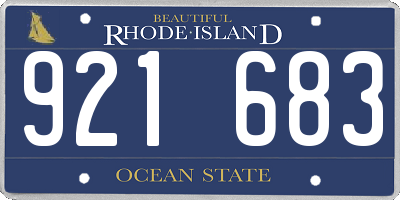 RI license plate 921683