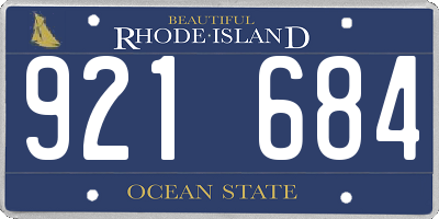 RI license plate 921684