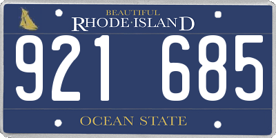 RI license plate 921685