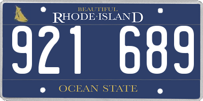 RI license plate 921689