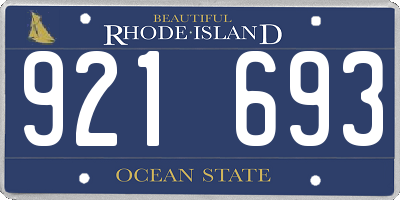 RI license plate 921693