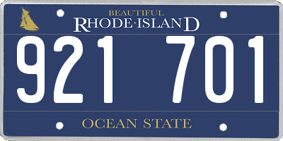 RI license plate 921701