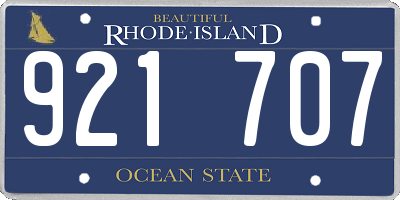 RI license plate 921707