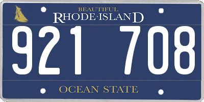 RI license plate 921708
