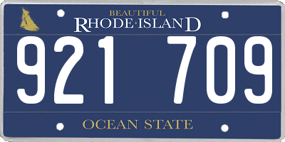 RI license plate 921709