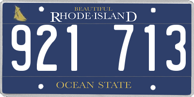 RI license plate 921713