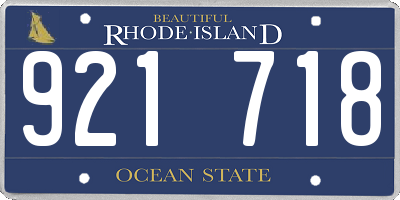 RI license plate 921718