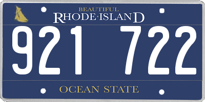RI license plate 921722