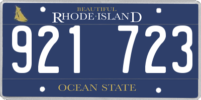 RI license plate 921723