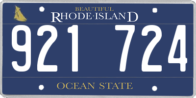RI license plate 921724