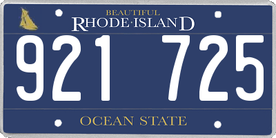 RI license plate 921725