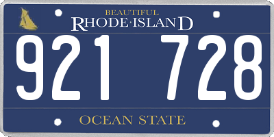 RI license plate 921728