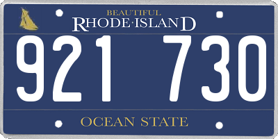 RI license plate 921730