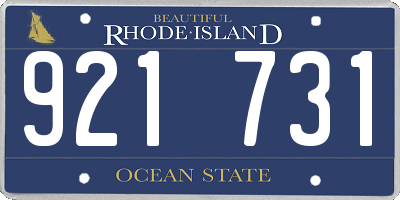 RI license plate 921731