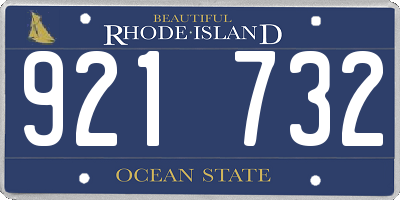 RI license plate 921732