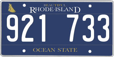 RI license plate 921733