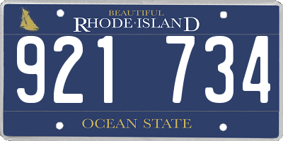 RI license plate 921734