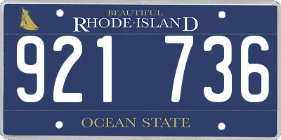 RI license plate 921736