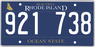 RI license plate 921738