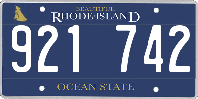 RI license plate 921742