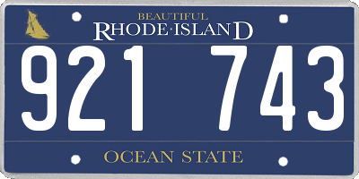 RI license plate 921743
