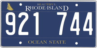RI license plate 921744