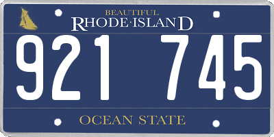 RI license plate 921745