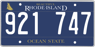 RI license plate 921747