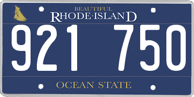 RI license plate 921750