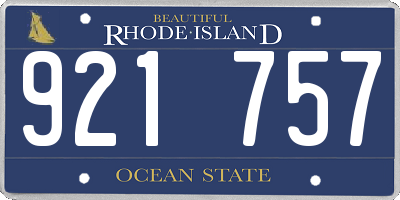 RI license plate 921757