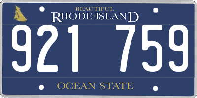 RI license plate 921759