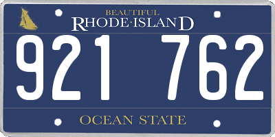 RI license plate 921762