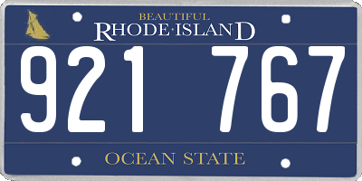 RI license plate 921767