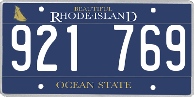 RI license plate 921769